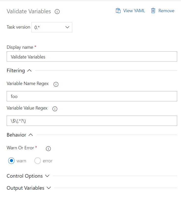 Configure Tasks